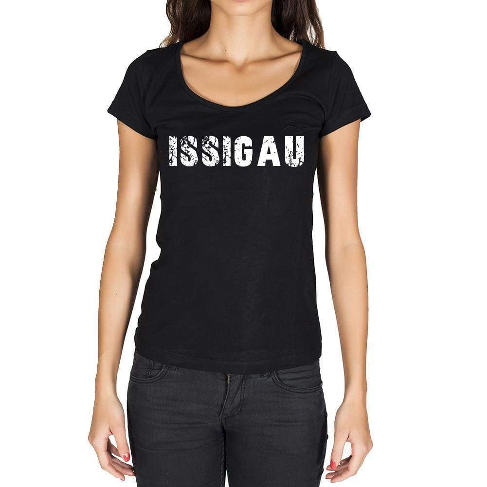 Issigau German Cities Black Womens Short Sleeve Round Neck T-Shirt 00002 - Casual