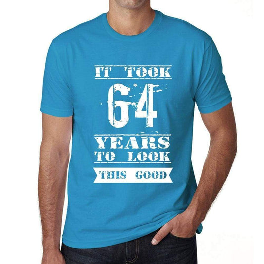 It Took 64 Years To Look This Good Mens T-Shirt Blue Birthday Gift 00480 - Blue / Xs - Casual