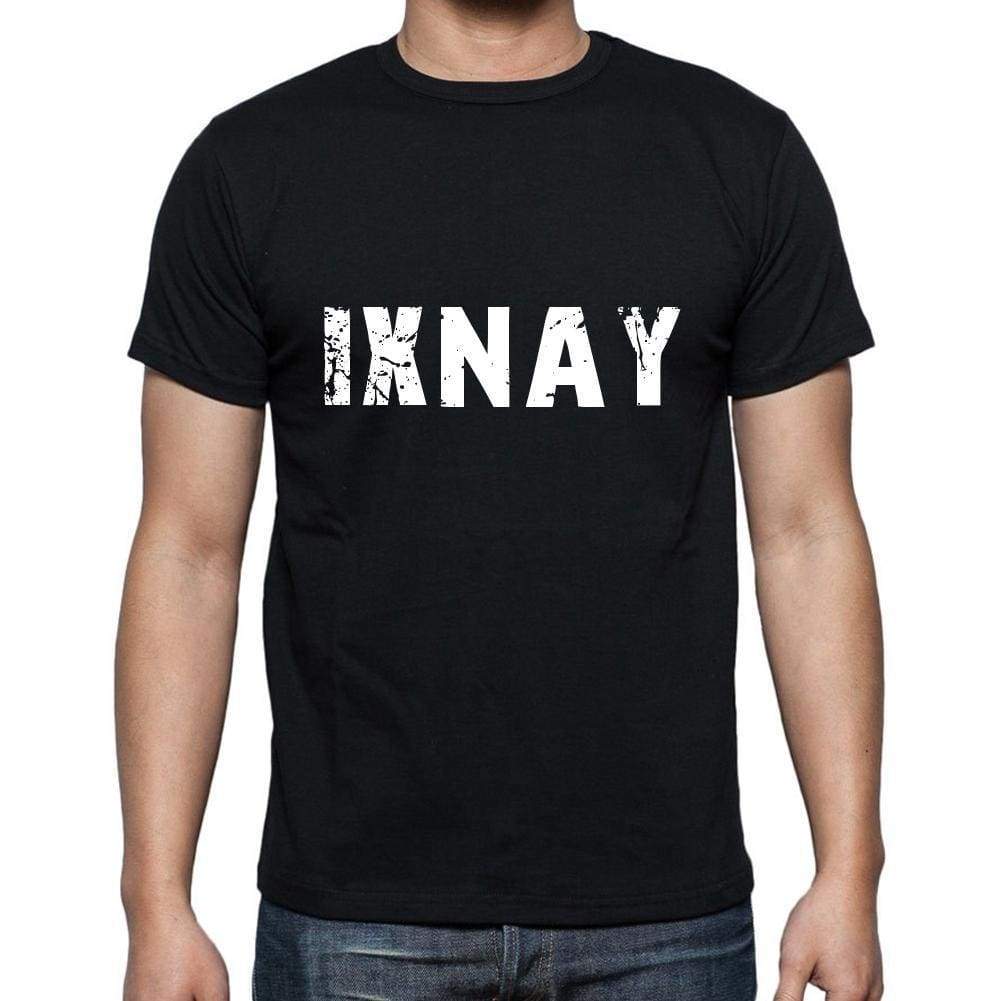 Ixnay Mens Short Sleeve Round Neck T-Shirt 5 Letters Black Word 00006 - Casual