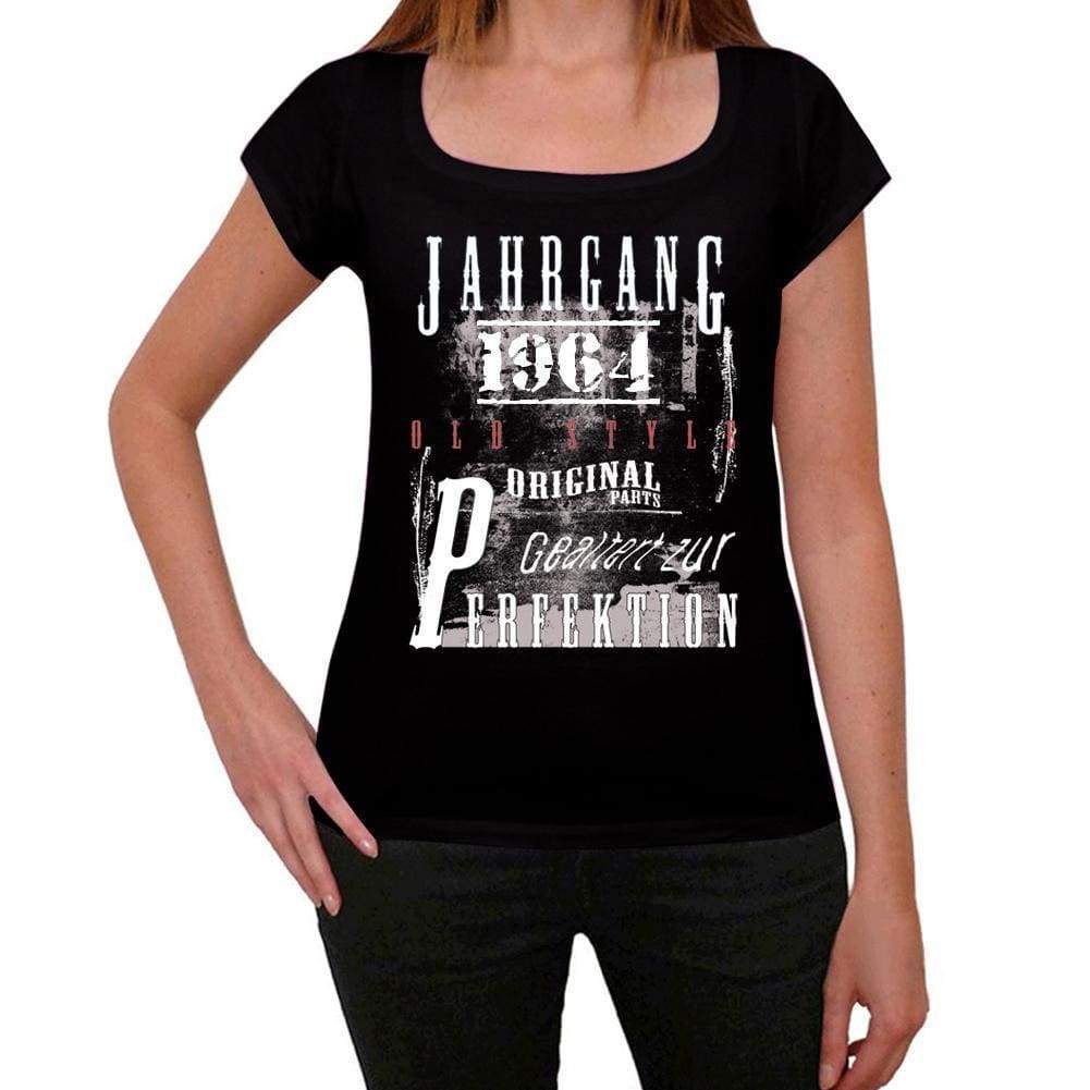 Jahrgang Birthday 1964 Black Womens Short Sleeve Round Neck T-Shirt Gift T-Shirt 00353 - Black / Xs - Casual