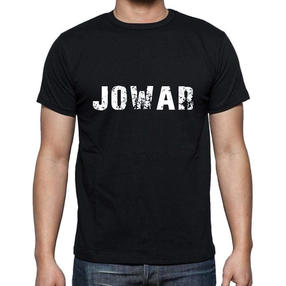 Jowar Mens Short Sleeve Round Neck T-Shirt 5 Letters Black Word 00006 - Casual