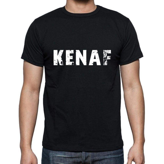 Kenaf Mens Short Sleeve Round Neck T-Shirt 5 Letters Black Word 00006 - Casual