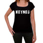 Keynes Womens T Shirt Black Birthday Gift 00547 - Black / Xs - Casual