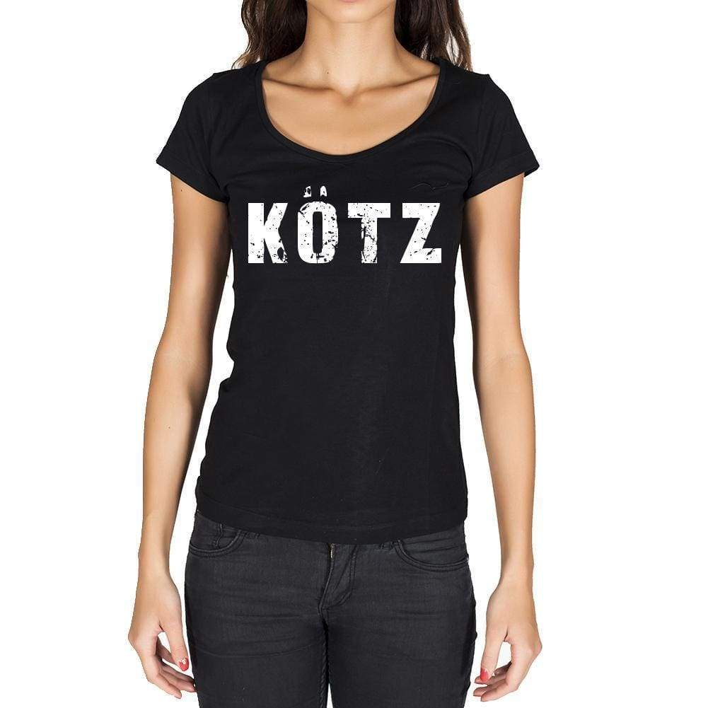 Kötz German Cities Black Womens Short Sleeve Round Neck T-Shirt 00002 - Casual
