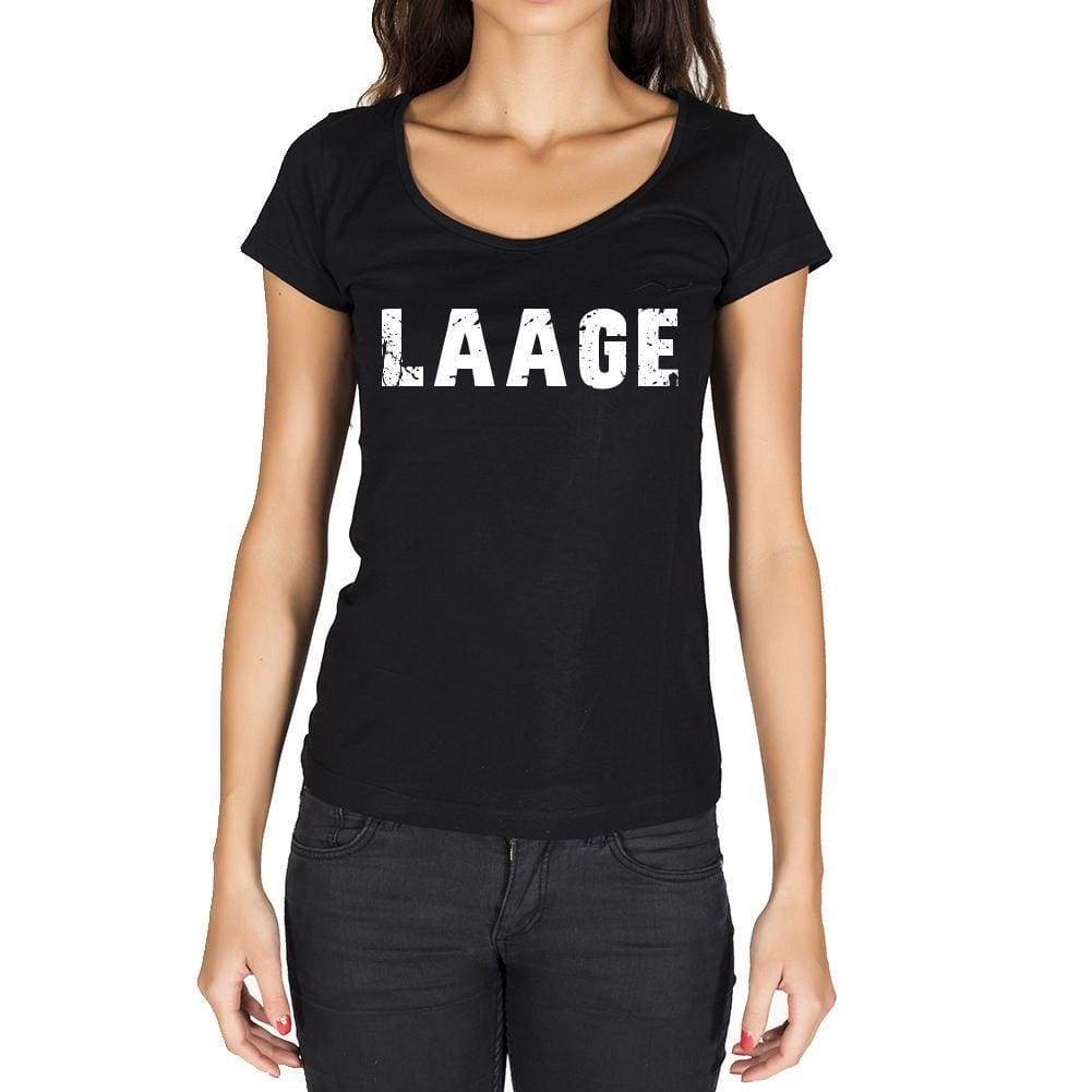 Laage German Cities Black Womens Short Sleeve Round Neck T-Shirt 00002 - Casual