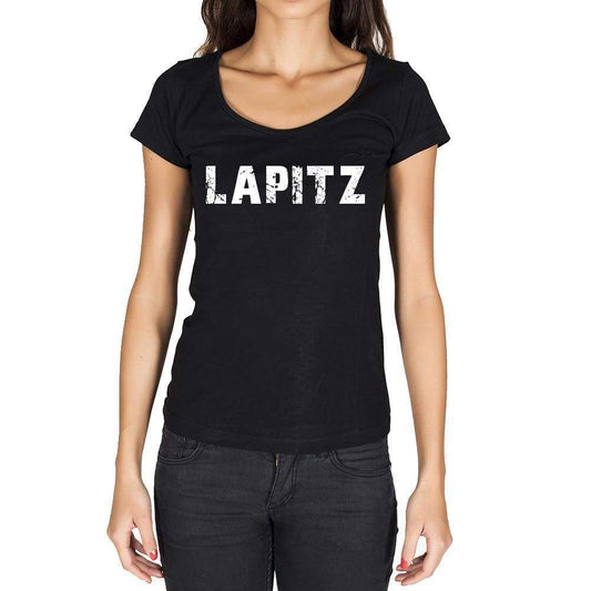 Lapitz German Cities Black Womens Short Sleeve Round Neck T-Shirt 00002 - Casual