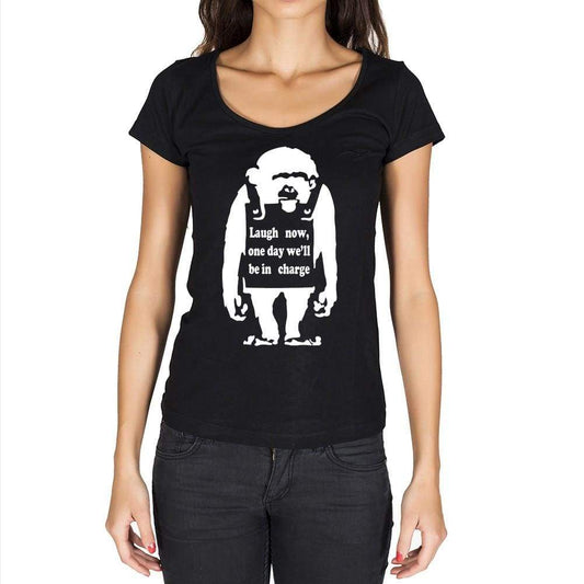 Laugh Now Chimp Black Gift Tshirt Black Womens T-Shirt 00190