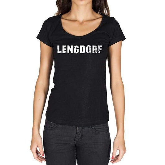 Lengdorf German Cities Black Womens Short Sleeve Round Neck T-Shirt 00002 - Casual