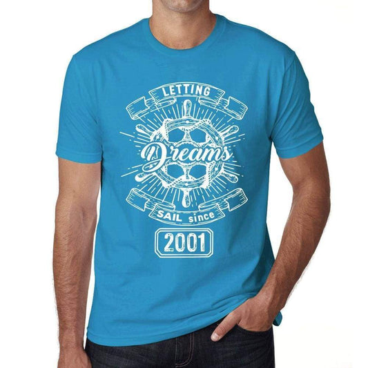 Letting Dreams Sail Since 2001 Mens T-Shirt Blue Birthday Gift 00404 - Blue / Xs - Casual