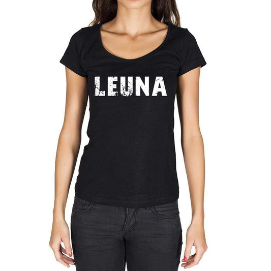 Leuna German Cities Black Womens Short Sleeve Round Neck T-Shirt 00002 - Casual