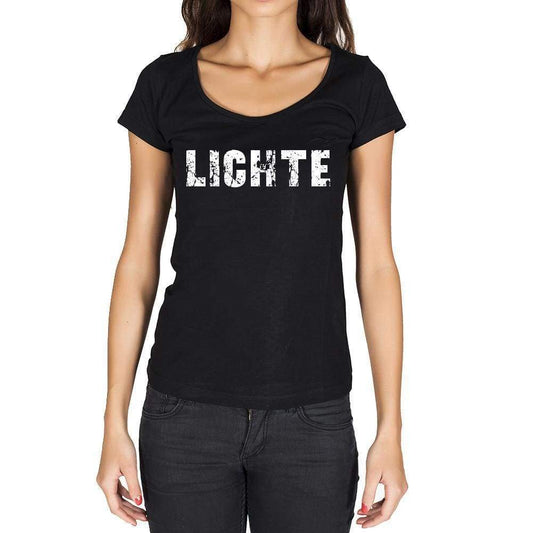 Lichte German Cities Black Womens Short Sleeve Round Neck T-Shirt 00002 - Casual
