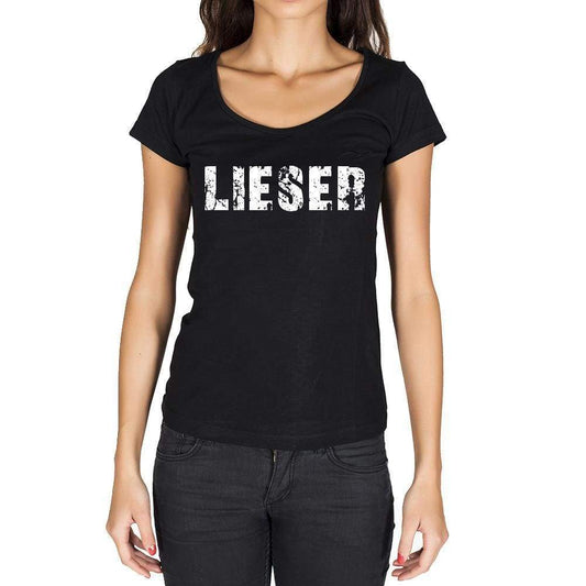 Lieser German Cities Black Womens Short Sleeve Round Neck T-Shirt 00002 - Casual