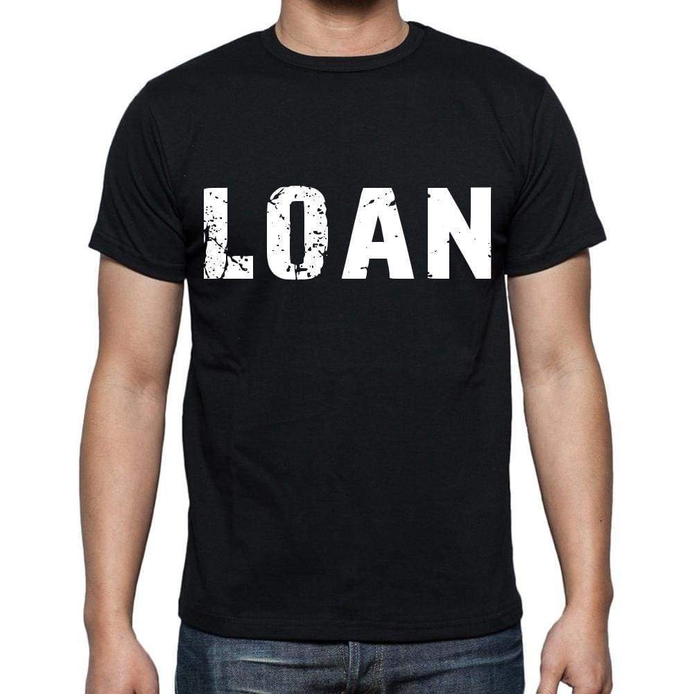 Loan Mens Short Sleeve Round Neck T-Shirt Black T-Shirt En