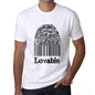 Lovable Fingerprint White Mens Short Sleeve Round Neck T-Shirt Gift T-Shirt 00306 - White / S - Casual