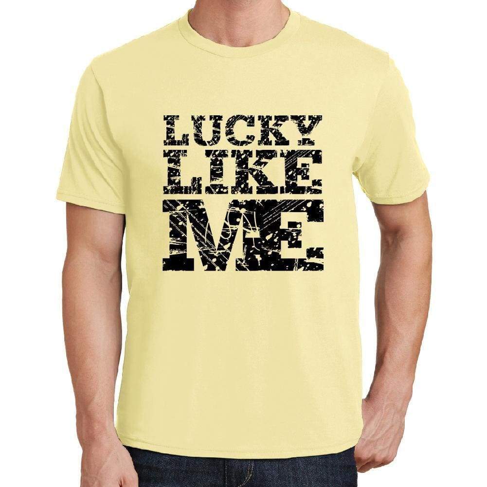 Lucky Like Me Yellow Mens Short Sleeve Round Neck T-Shirt 00294 - Yellow / S - Casual
