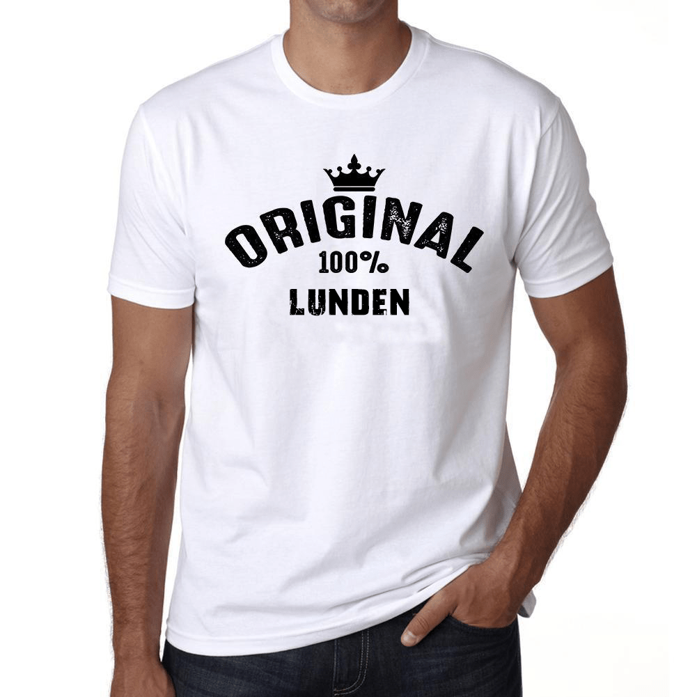 Lunden 100% German City White Mens Short Sleeve Round Neck T-Shirt 00001 - Casual