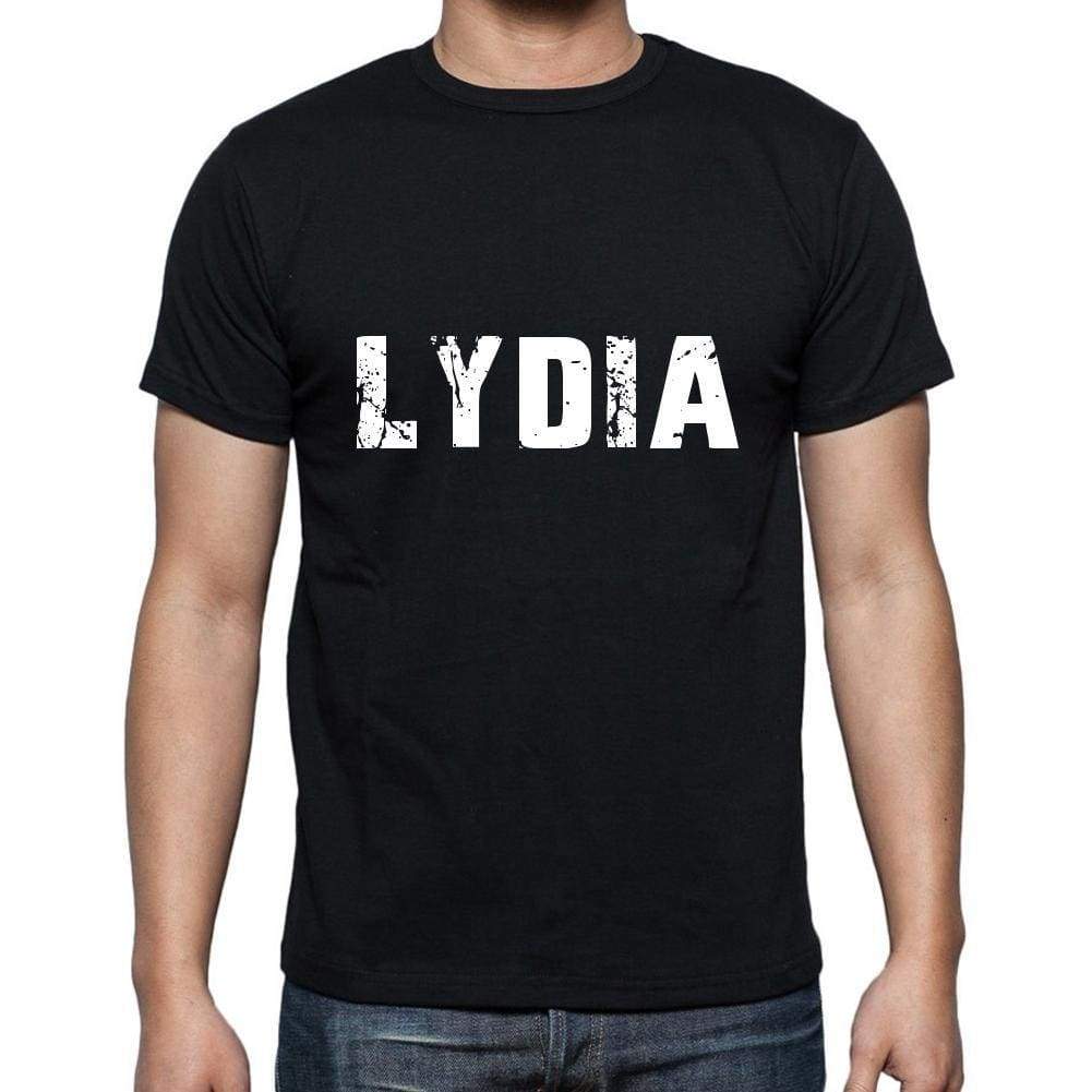 Lydia Mens Short Sleeve Round Neck T-Shirt 5 Letters Black Word 00006 - Casual
