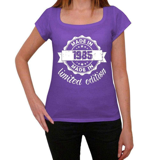 Made In 1985 Limited Edition Womens T-Shirt Purple Birthday Gift 00428 - Purple / Xs - Casual
