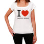 Manitou Springs I Love Citys White Womens Short Sleeve Round Neck T-Shirt 00012 - White / Xs - Casual