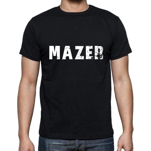 Mazer Mens Short Sleeve Round Neck T-Shirt 5 Letters Black Word 00006 - Casual