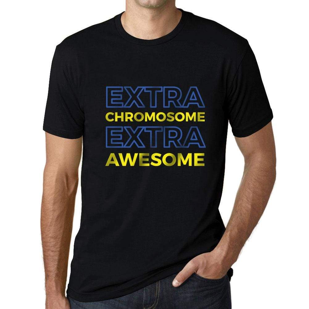 Mens Graphic T-Shirt Down Syndrome Extra Chromosome Extra Awesome Deep Black - Deep Black / Xs / Cotton - T-Shirt