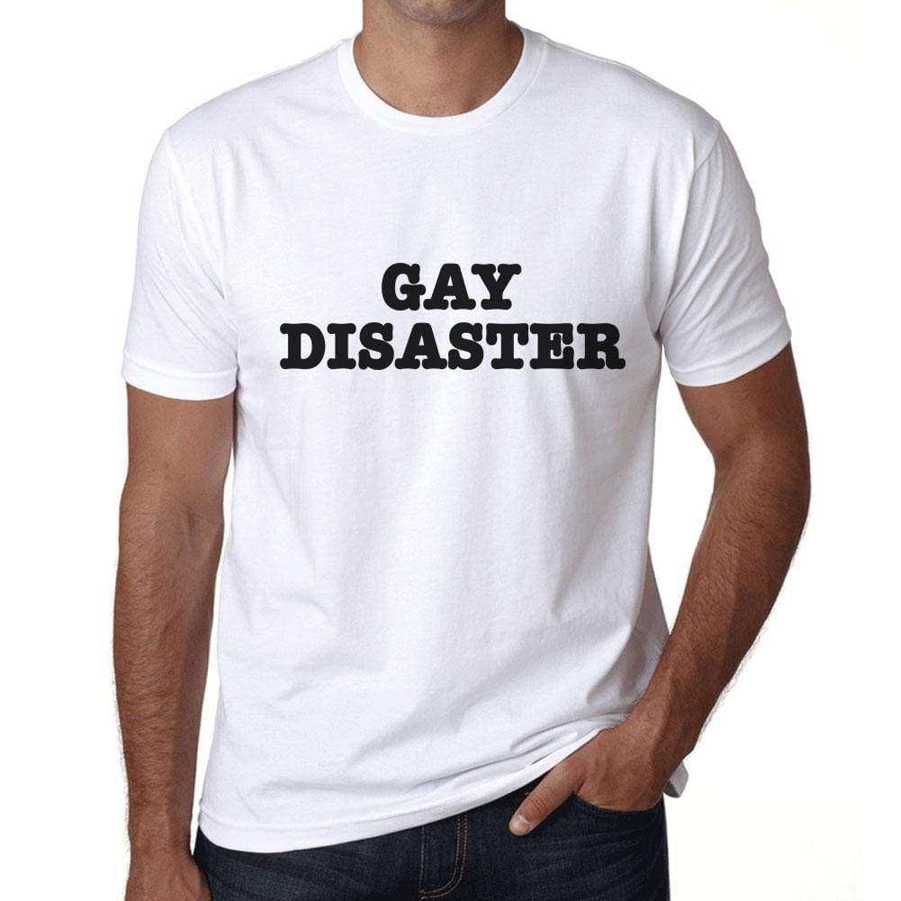 Mens Graphic T-Shirt LGBT Gay Disaster White - White / XS / Cotton - T-Shirt
