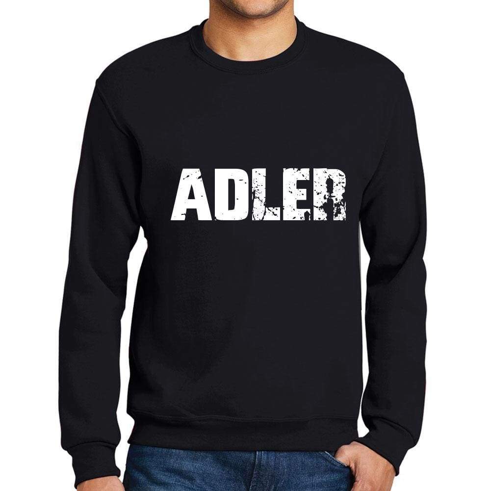 Mens Printed Graphic Sweatshirt Popular Words Adler Deep Black - Deep Black / Small / Cotton - Sweatshirts