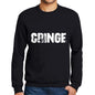 Mens Printed Graphic Sweatshirt Popular Words Cringe Deep Black - Deep Black / Small / Cotton - Sweatshirts
