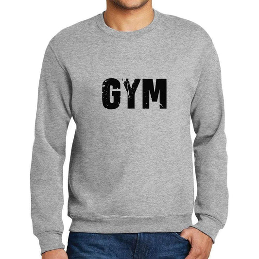 Mens Printed Graphic Sweatshirt Popular Words Gym Grey Marl - Grey Marl / Small / Cotton - Sweatshirts