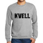 Mens Printed Graphic Sweatshirt Popular Words Kvell Grey Marl - Grey Marl / Small / Cotton - Sweatshirts