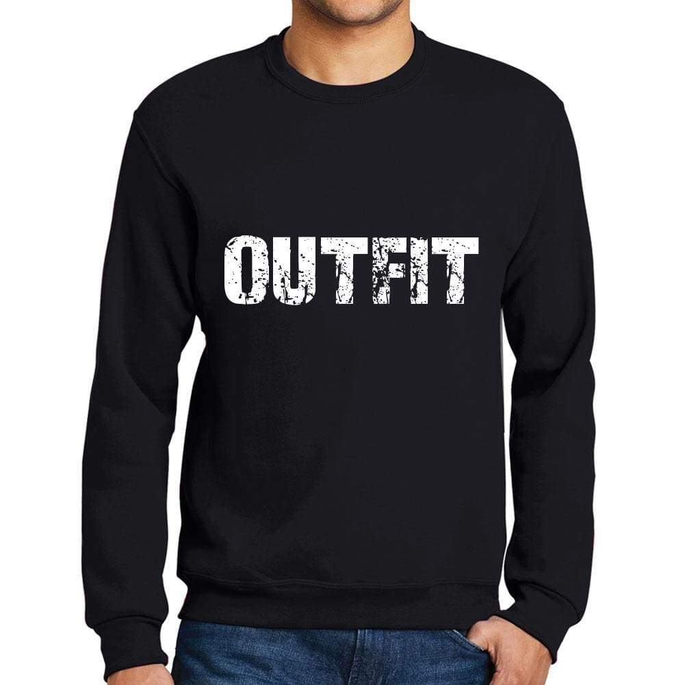Mens Printed Graphic Sweatshirt Popular Words Outfit Deep Black - Deep Black / Small / Cotton - Sweatshirts