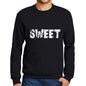 Mens Printed Graphic Sweatshirt Popular Words Sweet Deep Black - Deep Black / Small / Cotton - Sweatshirts