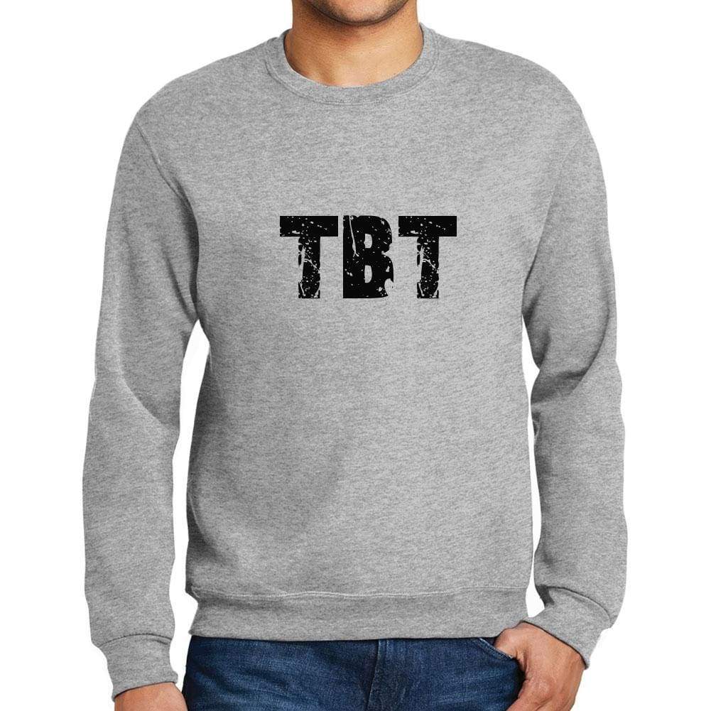 Mens Printed Graphic Sweatshirt Popular Words Tbt Grey Marl - Grey Marl / Small / Cotton - Sweatshirts