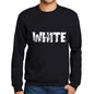 Mens Printed Graphic Sweatshirt Popular Words White Deep Black - Deep Black / Small / Cotton - Sweatshirts