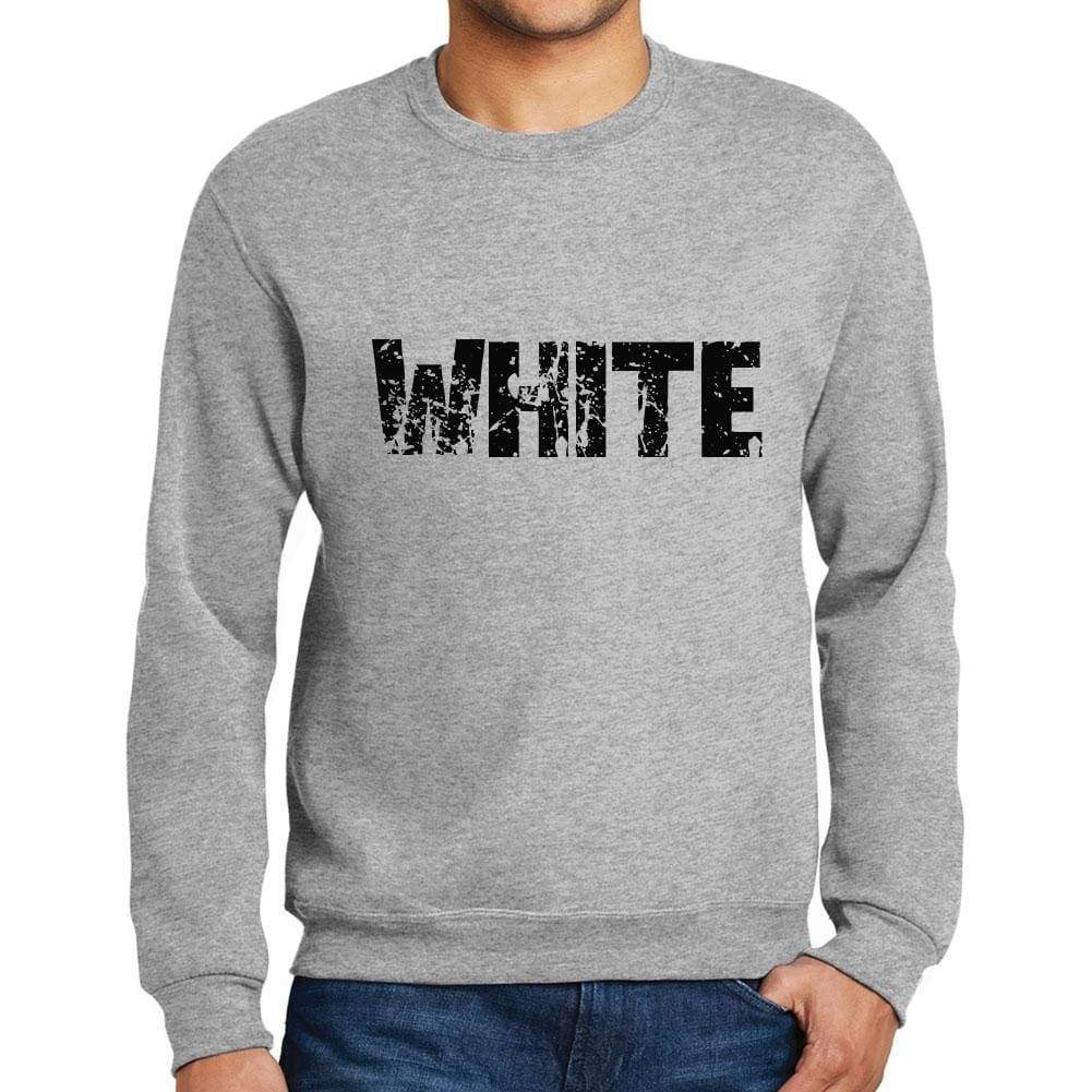 Mens Printed Graphic Sweatshirt Popular Words White Grey Marl - Grey Marl / Small / Cotton - Sweatshirts