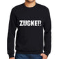 Mens Printed Graphic Sweatshirt Popular Words Zucker Deep Black - Deep Black / Small / Cotton - Sweatshirts