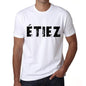 Mens Tee Shirt Vintage T Shirt Étiez X-Small White 00561 - White / Xs - Casual