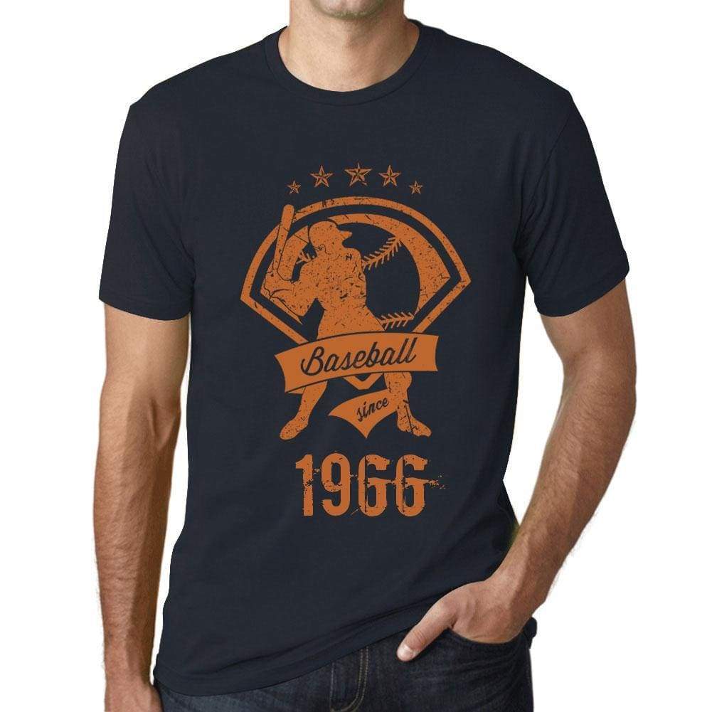 Mens Vintage Tee Shirt Graphic T Shirt Baseball Since 1966 Navy - Navy / Xs / Cotton - T-Shirt