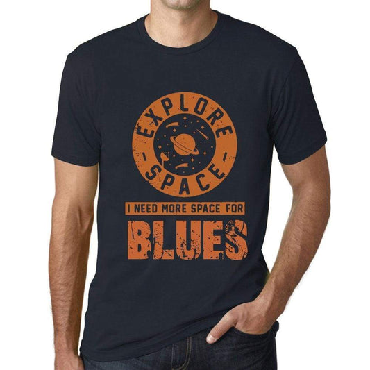 Mens Vintage Tee Shirt Graphic T Shirt I Need More Space For Blues Navy - Navy / Xs / Cotton - T-Shirt