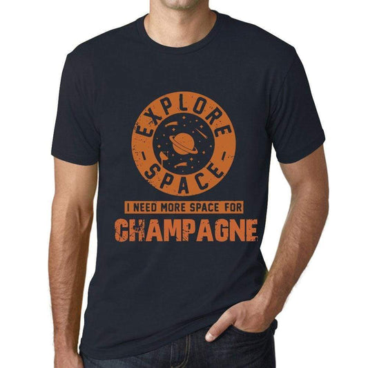 Mens Vintage Tee Shirt Graphic T Shirt I Need More Space For Champagne Navy - Navy / Xs / Cotton - T-Shirt