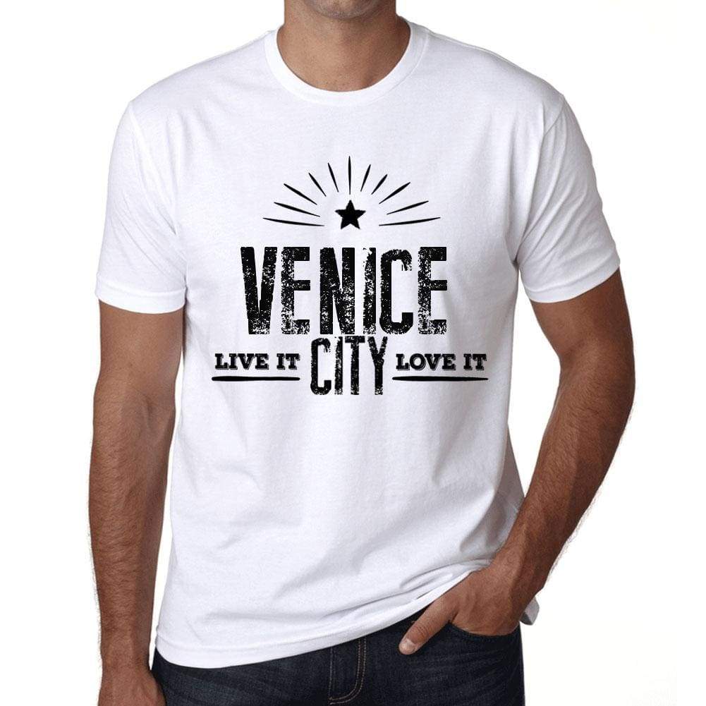 Mens Vintage Tee Shirt Graphic T Shirt Live It Love It Venice White - White / Xs / Cotton - T-Shirt