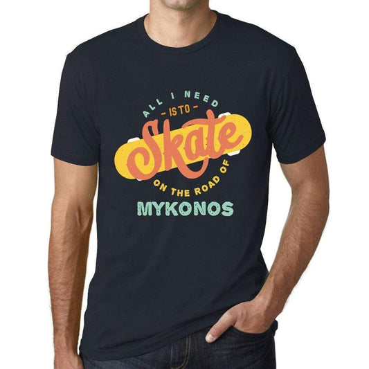 Mens Vintage Tee Shirt Graphic T Shirt Mykonos Navy - Navy / Xs / Cotton - T-Shirt
