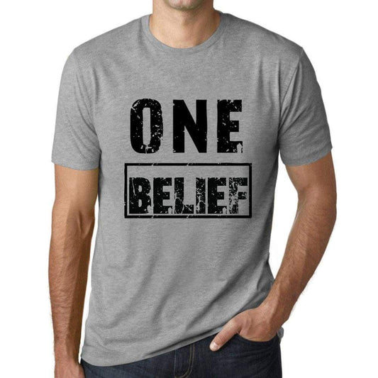 Mens Vintage Tee Shirt Graphic T Shirt One Belief Grey Marl - Grey Marl / Xs / Cotton - T-Shirt