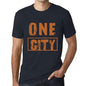 Men’s Vintage Tee Shirt <span>Graphic</span> T shirt One CITY Navy - ULTRABASIC