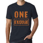 Mens Vintage Tee Shirt Graphic T Shirt One Excuse Navy - Navy / Xs / Cotton - T-Shirt