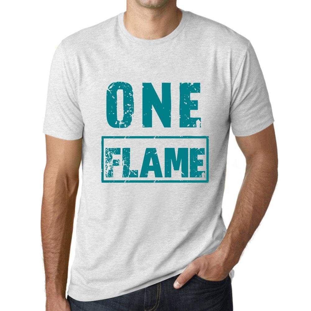 Mens Vintage Tee Shirt Graphic T Shirt One Flame Vintage White - Vintage White / Xs / Cotton - T-Shirt