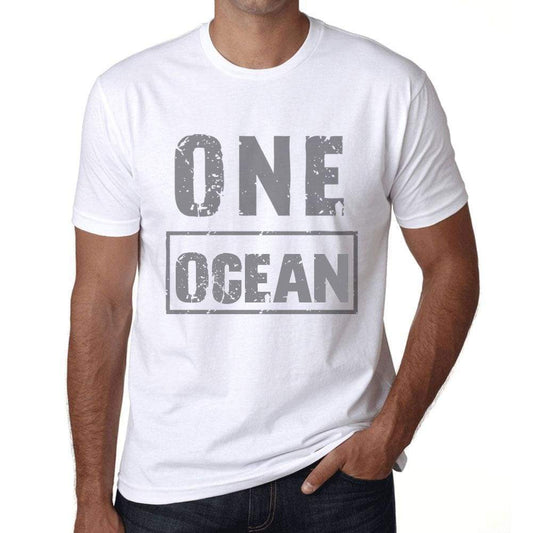 Mens Vintage Tee Shirt Graphic T Shirt One Ocean White - White / Xs / Cotton - T-Shirt