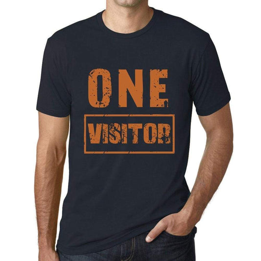 Mens Vintage Tee Shirt Graphic T Shirt One Visitor Navy - Navy / Xs / Cotton - T-Shirt