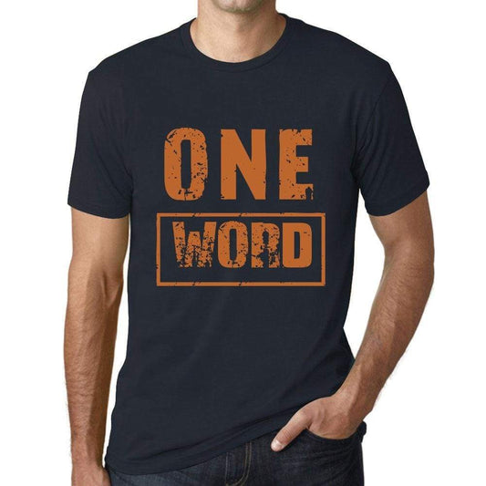 Mens Vintage Tee Shirt Graphic T Shirt One Word Navy - Navy / Xs / Cotton - T-Shirt