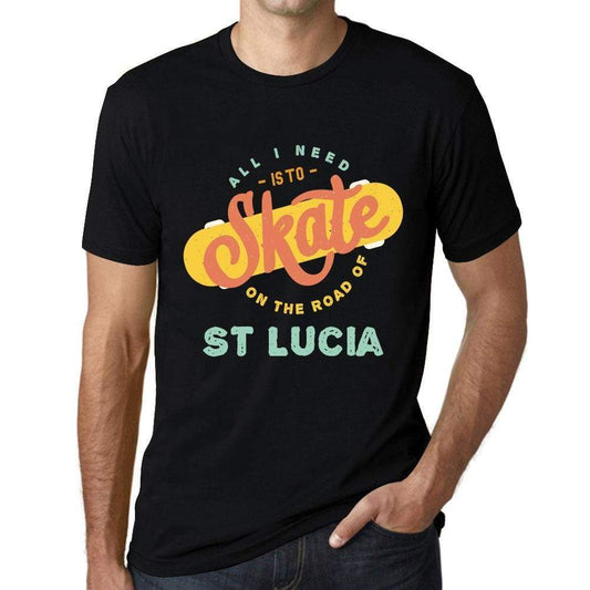 Mens Vintage Tee Shirt Graphic T Shirt St Lucia Black - Black / Xs / Cotton - T-Shirt